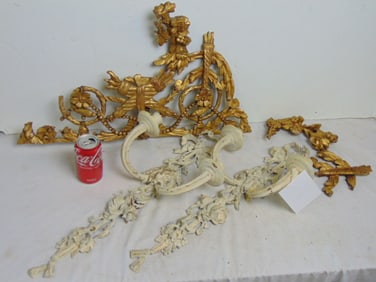 Gilt and painted carvings