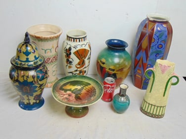 8 Various Vases art pottery etc some with damage