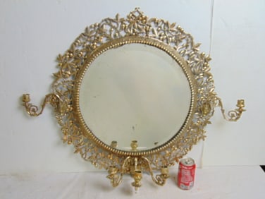 Aesthetic brass mirror sconce