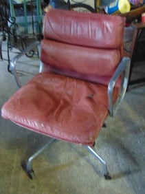 Mid Century office chair, upholstery as is