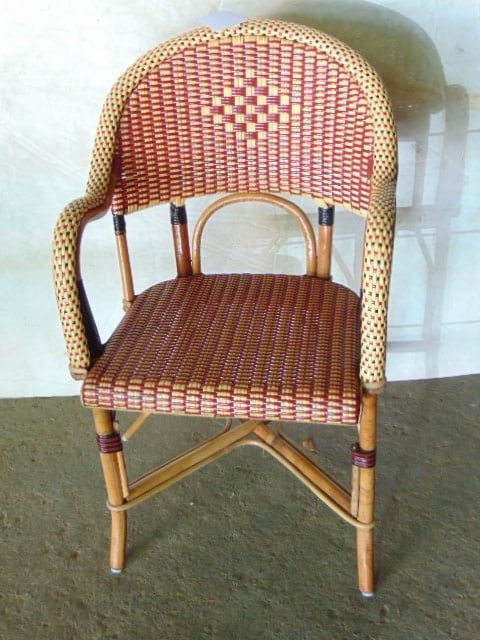 Maison J. Gatti bamboo & woven chair, circa 1940's: Maison J. Gatti bamboo & woven chair, circa 1940's
