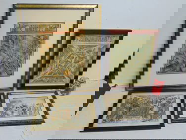4 framed Fortune magazines etc.