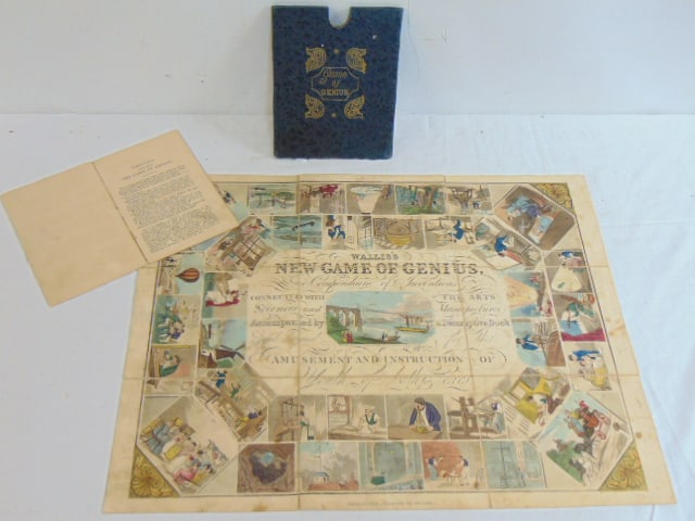 Antique game, "Game of Genius", Wallis's New Game of Genius or Compendium of Invention, included (1 of 4)