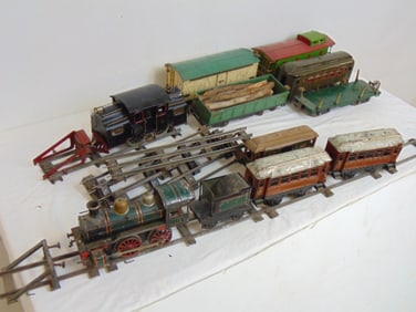 2 sets of trains, New York Central lines, KBN in fair condition, 2 locomotives, 8 wagons, some