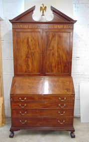Mahogany New York secretary by T. Timpson, N.York, with letter from Israel Sack