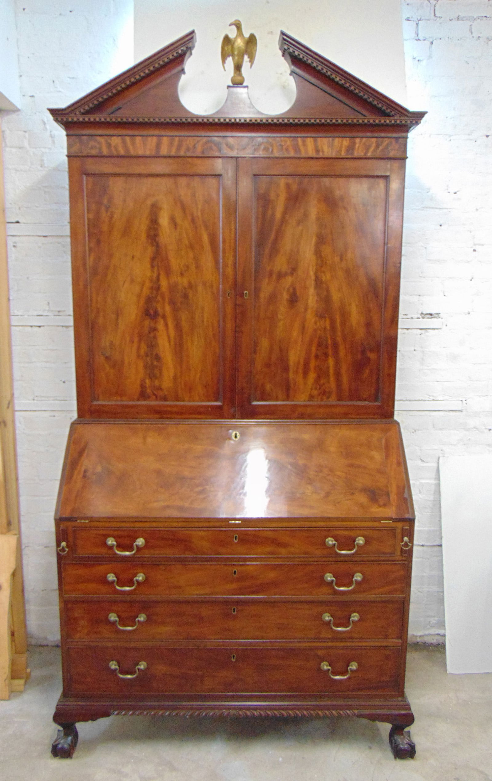 Mahogany New York secretary by T. Timpson, N.York, with letter from Israel Sack (1 of 19)