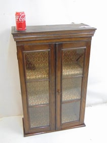 Oak 19th Century wall cabinet, double paneled doors, cabinet is 23.25" by 10", height is 36"