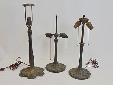 3 lamp bases to include R. Williamson & Co signed base & two matching lamp bases