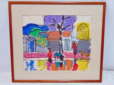Painting, watercolor, 1997, signed P.V. Honglam, 23 1/4" x 26 3/4" total overall measurement