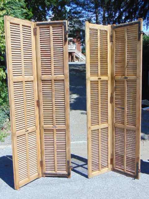Pair of French door shutters with hardware 93" tall each panel 19' wide (1 of 4)