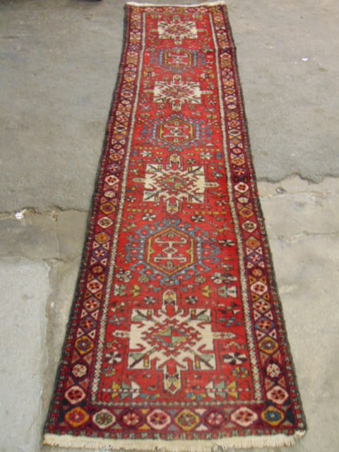 Persian runner, in red, rug is 9'10" long, 30" wide (1 of 4)