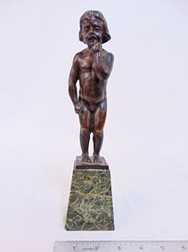Bronze figure on marble base, signed W. Koopmann,1925, height is 11"