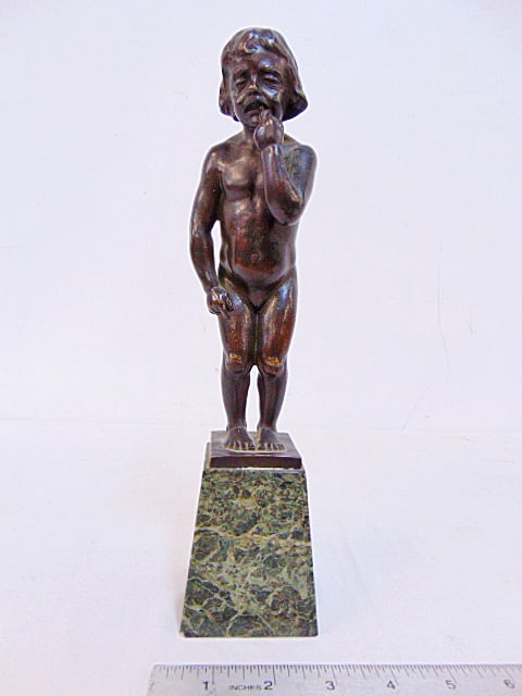 Bronze figure on marble base, signed W. Koopmann,1925, height is 11" (1 of 4)