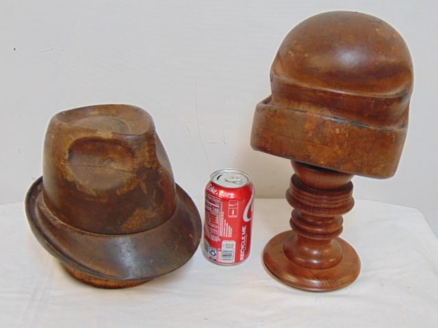 2 vintage Hat molds on stand (1 of 3)