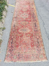 Persian carpet, runner, rug is 45 1/2" wide 11.6"