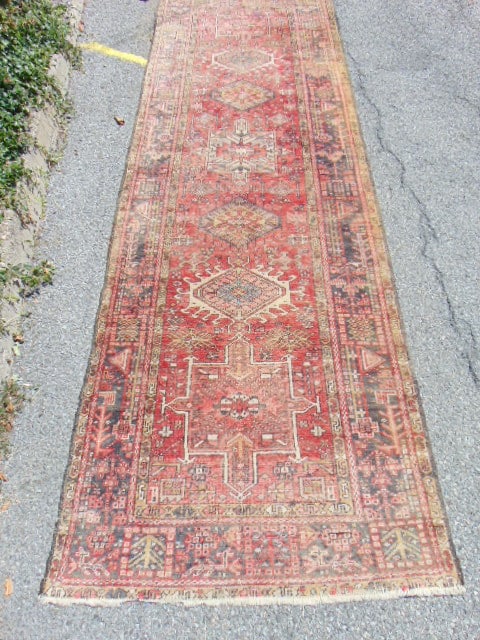 Persian carpet, runner, rug is 45 1/2" wide 11.6" (1 of 5)