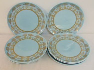 Set of 8 Iroquois plates by Russel Wright, rare 1950's, in good condition plates are 9.25" in