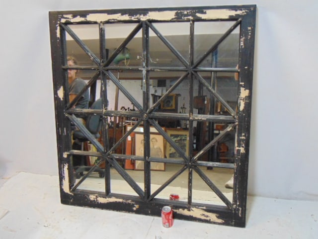 Large Architectural framed mirror, shabby chic style, 47 1/2" x 49" (1 of 3)