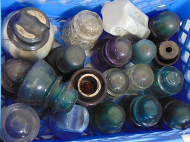 Large collection of insulators various sizes