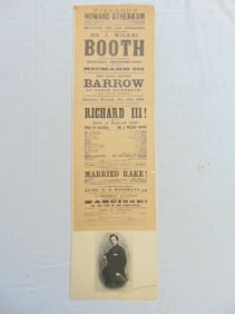 1863 playbill, "Positively the last Appearance J. Wilkes Booth", Willard's Howard Athenaeum, 1863,