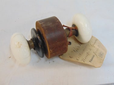 Patent Model, Attaching Door-Knobs to Spindles, by E, Parker, Patent Number 43332, June 28th 1864.