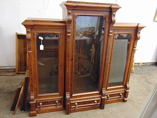 Victorian step back bookcase, height is 67.5", width is 70",backsplash missing, (1 of 4)