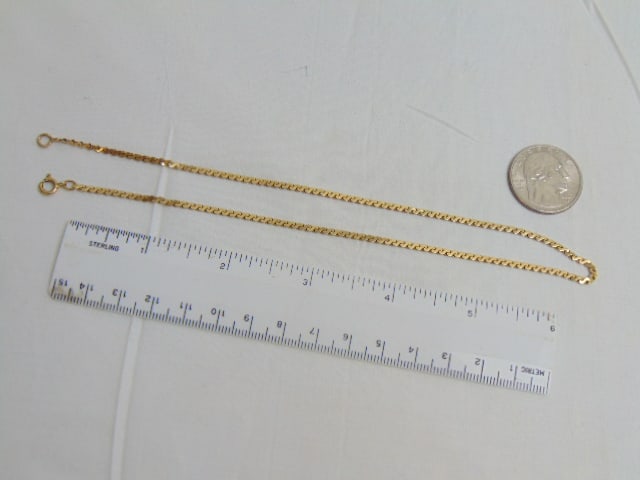 Jewelry. 18kt Gold chain/necklace, hallmark 750, 14" total length, 6.10 grams. (1 of 3)