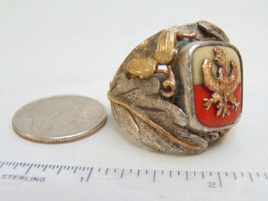 Jewelry. Men's Polish ring gold & silver signet ring 30 grams, size 11