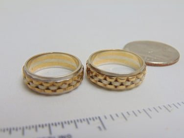 Jewelry. (2) 14kt bands/rings 10 grams, size 6 & 7, hallmark keepsake