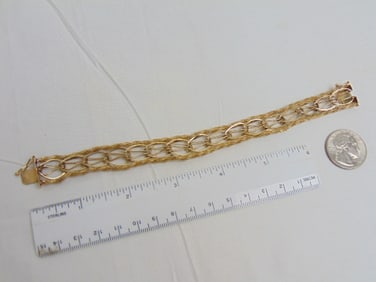 Jewelry. Vintage 14kt Gold bracelet, 16.35 grams, 7 1/2" length