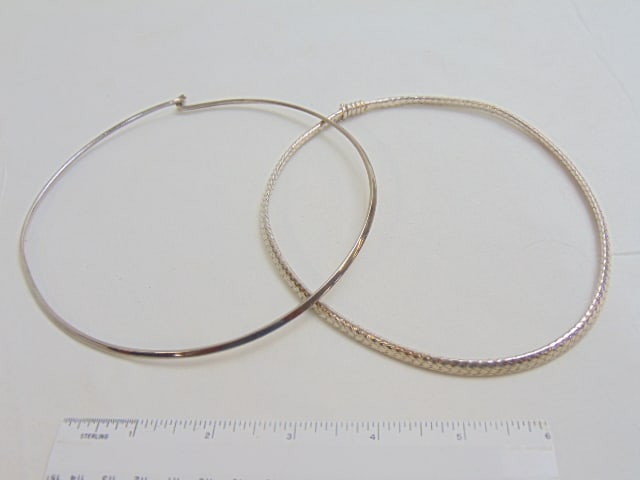 Jewelry. (2) Sterling necklaces/chokers, 1.40 troy oz for both: Jewelry. (2) Sterling necklaces/chokers, 1.40 troy oz for both