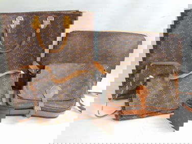 Couture designer 5pc Vintage Louis Vuitton handbags, folder, wallet