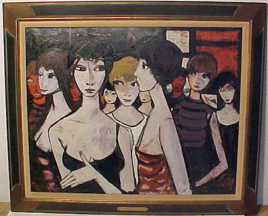 O/C, women, signed Charles Levier: O/C, women, signed Charles Levier, 24" by 30". From the Manhattan penthouse, in original condition, no issues, all original.