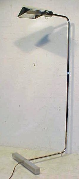 Chrome floorlamp by Cedric Hartman: Chrome floorlamp by Cedric Hartman, chrome has scratches, height is 35.75", this floorlamp came from the Manhattan penthouse, this lamp is not signed.