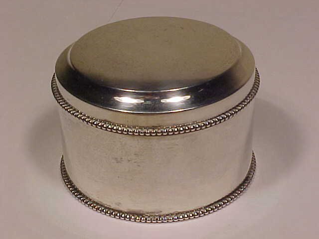 Dutch silver box with beaded edge: Dutch (?( silver box with beaded edge, diameter is 3 1/8", height is 2.25"