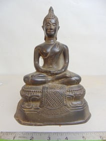 Small bronze Buddha, 8 5/8" tall