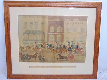 Large print, "West Country Mails at the Gloucester Coffee House, Piccadilly", sight is 20.25" by