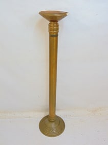 Brass stand, pedestal, "Gift of the F&M. Schaefer Brewing Company, height is 45.5"