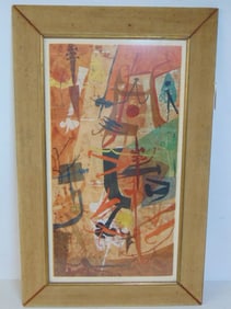Screen print, "Sunlit Fantasy", signed Edmondson, (Leonard), 39" by 24.5" framed size.