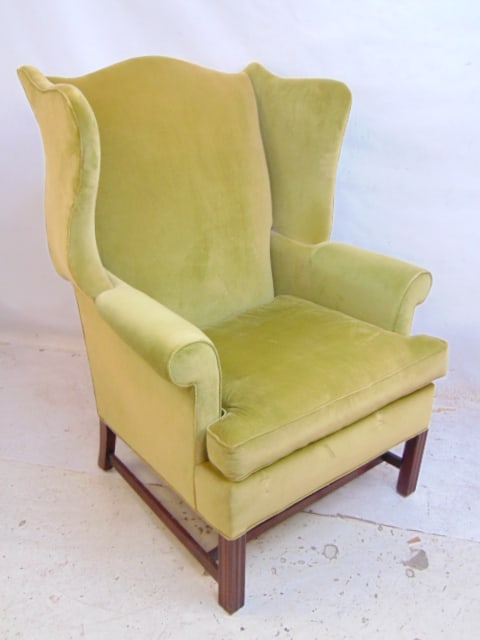 Chippendale style with chair in green upholstery: Chippendale style with chair in green upholstery