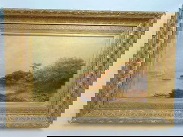Painting, Early Autumn at Cape..illegible, signed K.W. Newhall (Kate White), oil on canvas, heavy