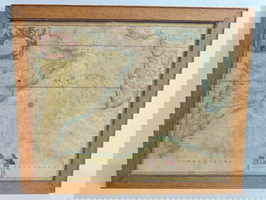 Early map, Mar Di Aethiopia Vulgo Oceanus Aethiopicus, 20.25" by 24.5" framed size.