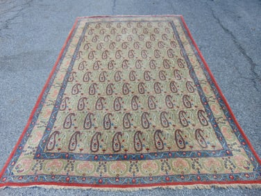 Persian carpet, Qum Kork design, 11'3" by 7'3", some wear