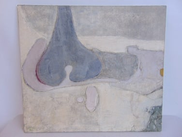 Mixed Media painting, "Snow Maiden I", Robert C. Boernstein, 1961, New York, 30" by 34"