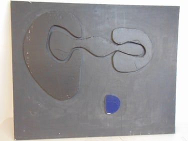 Mixed Media painting, "Blue Move", Bob Boernstein, 32" by 46"