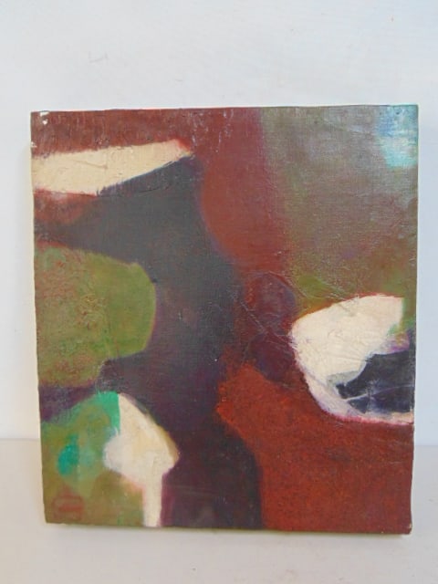 Painting, abstract, oil on canvas, by Bob Boernstein, 19" by 17": Painting, abstract, oil on canvas, 19" by 17"