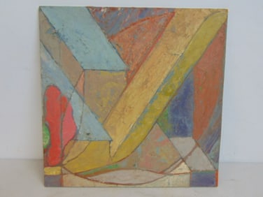 Painting, abstract, Bob Boernstein, oil on Masonite, 18" by 18"