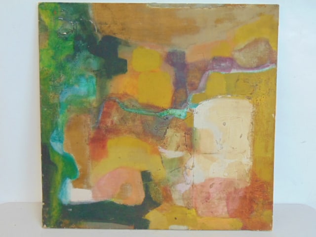 Painting, abstract, by Bob Boernstein, oil on canvas, 29.75" by 31": Painting, abstract, by Bob Boernstein, oil on canvas, 29.75" by 31"