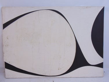 Large Mixed Media on canvas in white & black, by Bob Boernstein, 50" by 70"