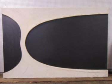 Very large Mixed Media on canvas in white & black, by Bob Boernstein, 60" by 90.5" (!)